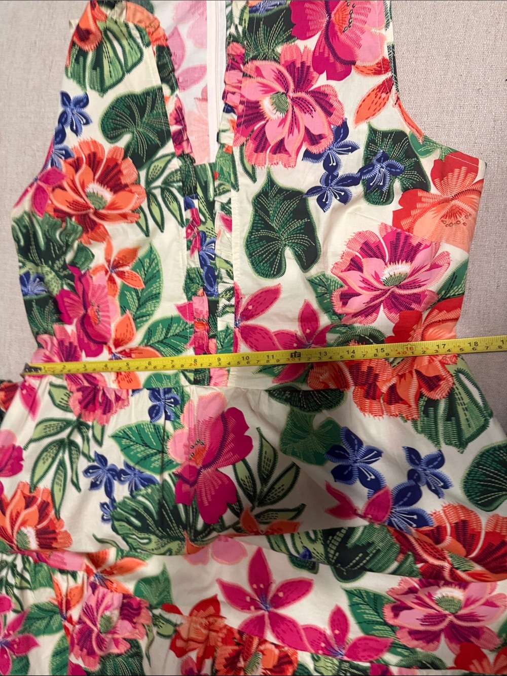 London Times Cream Floral Maxi Dress with Pink, Orange & Green - Picture 9 of 11